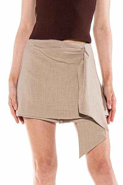 Pleated Front Tie Skort