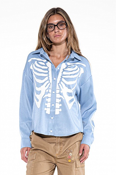 BONE CHILL SKELETON PRINT SHIRT