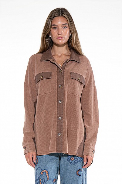 CANYON BREEZE OVERSIZED WAFFLE SHIRT JACKET
