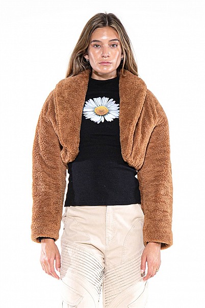 TEDDY FLEECE CROPPED JACKET