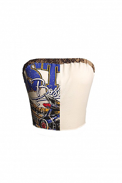 SPLIT GRAPHIC TUBE TOP