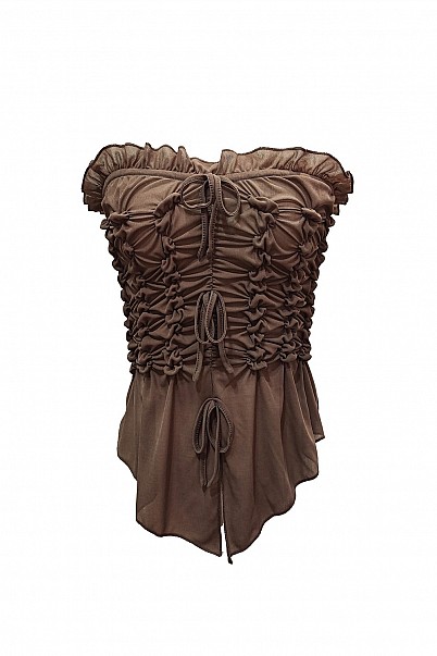 RIVIERA RUCHED STRAPLESS TOP