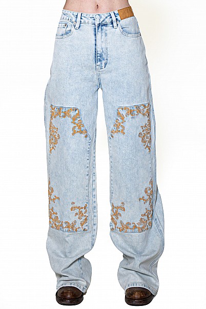 BAROQUE BLOOM CARPENTER JEAN