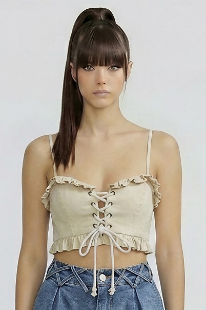 SAHARA LACE-UP CORSET CROP TOP